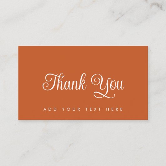Terracotta Dank u Visitekaartjes Elegant Modern (Voorkant)