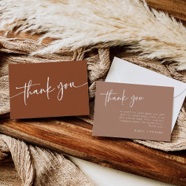 Terracotta Dankjewel Kaart Minimalistisch Boho Mod