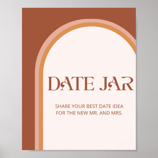 Terracotta date nachtelijke ideeën. Datum jar brui Poster (Voorkant)