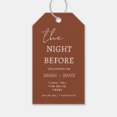 Terracotta de avond voor de bruiloft cadeaulabel (Voorkant)