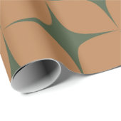 Terracotta Deep Green Mid Century Modern Elegant Cadeaupapier (Rol Hoek)