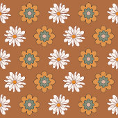 Terracotta deken groovy 70s bloemendesign