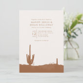 Terracotta Desert Cactus Wedding Kaart (Staand voorkant)