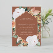 Terracotta | Desert Floral Baptisme Folie Uitnodiging (Staand Voorkant)