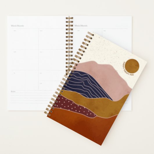 Terracotta Desert Sun | Abstract niet-gedateerd 12 Planner (Display)