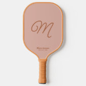 Terracotta Desert Vibes Simple Script Initiaal Pickleball Paddle (Achterkant)