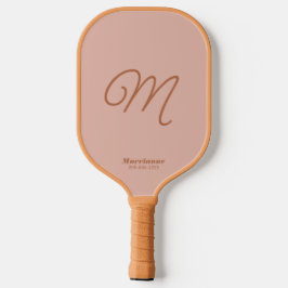 Terracotta Desert Vibes Simple Script Initiaal Pickleball Paddle