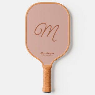 Terracotta Desert Vibes Simple Script Initiaal Pickleball Paddle