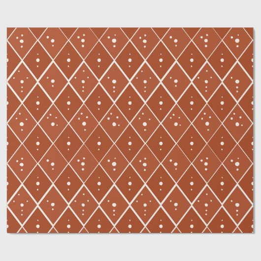Terracotta Diamant Modern Scandinavisch Minimalist Cadeaupapier (Vlak)
