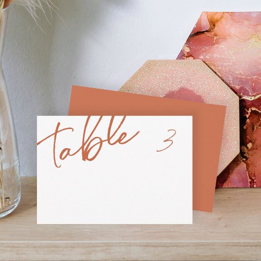 Terracotta Dinner Bord Name Place Card Kaart