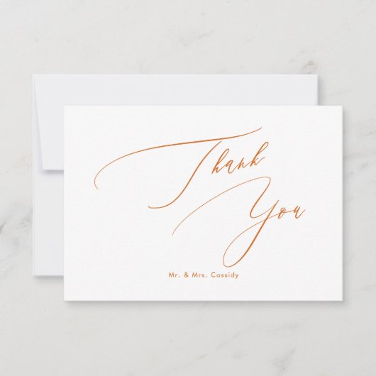 Terracotta DIY kleuren Luxe script bedankt (Voorkant)