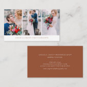 Terracotta drie foto collage fotograaf visitekaartje (Voorkant / Achterkant)