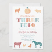 Terracotta Drie IEIO Boerderij 3e verjaardagsfeest Kaart (Voorkant)