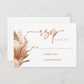 Terracotta Dried Palms RSVP-kaart RSVP Kaartje (Voorkant / Achterkant)