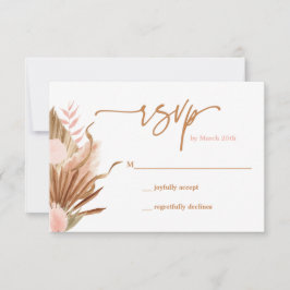 Terracotta Dried Palms RSVP-kaart RSVP Kaartje