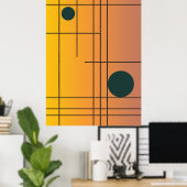 Terracotta Drift nr. 1 — Moderne Geometrische Wand Poster (Thuiskantoor)