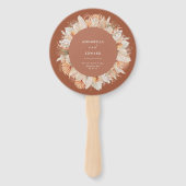 terracotta dry botanical script elegant bruiloft handwaaier (Voorkant)