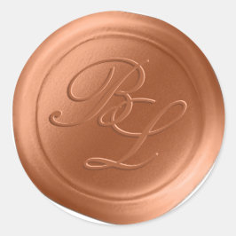 Terracotta Dubbel Monogram Faux Wax Seal Stickers