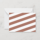 Terracotta dubbele rand modern monogram gestreept notitiekaartje (Achterkant)