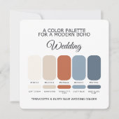 Terracotta Dusty Blue Wedding Color Palette Card Kaart (Voorkant)