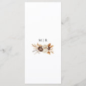 Terracotta Dusty & Brown Bloemen Wedding Menu (Achterkant)