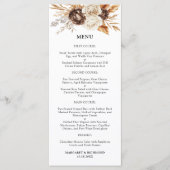 Terracotta Dusty & Brown Bloemen Wedding Menu (Voorkant)