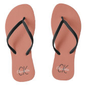 Terracotta dusty Earth monogram Teenslippers (Voetbed)