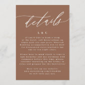 Terracotta Dusty Oranje Elegant Boho All in One Kaart (Achterkant)