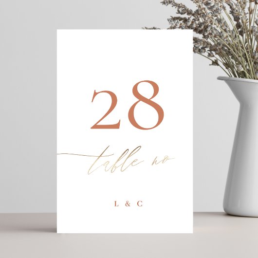 Terracotta Dusty Oranje Elegant Boho Gold Wedding Kaart