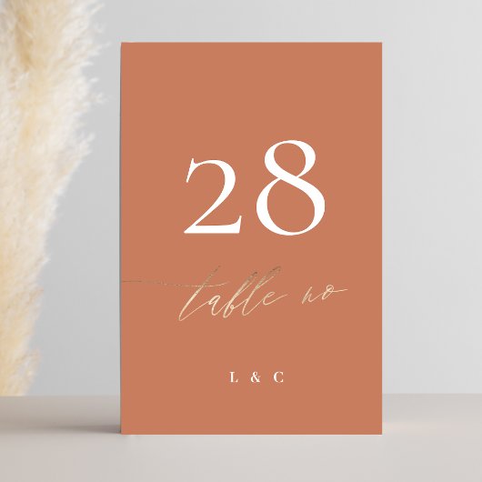 Terracotta Dusty Oranje Elegant Boho Gold Wedding Kaart