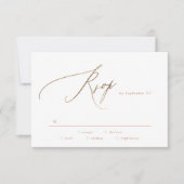 Terracotta Dusty Oranje Elegant Boho Gold Wedding RSVP Kaartje (Voorkant)