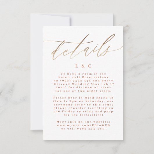 Terracotta Dusty Oranje Elegant Boho Gold Wedding RSVP Kaartje (Voorkant)