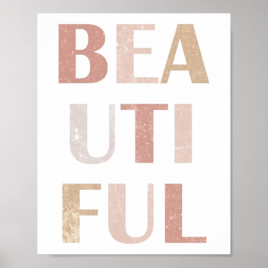 Terracotta Dusty Roos Mooie bevestiging Poster (Voorkant)