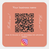 Terracotta Earth naam qr code instagram Vierkante Sticker (Voorkant)