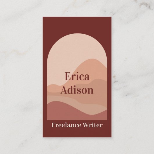 Terracotta Earth Tone Abstract Boho Chic Arch Visitekaartje (Voorkant)