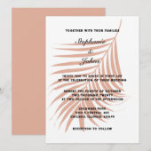 Terracotta Earth Tone Tropische Palm Leaf Bruiloft Kaart (Voorkant / Achterkant)