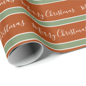 Terracotta Earth Tones Merry Kerstmis Cadeaupapier (Rol Hoek)