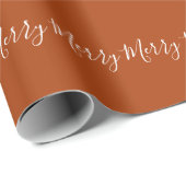 Terracotta Earth Tones Merry Merry Kerstmis Cadeaupapier (Rol Hoek)