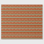 Terracotta Earth Tones Merry Merry Kerstmis Cadeaupapier (Vlak)