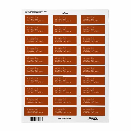 Terracotta Earth Tones Return Address Labels (Full Sheet)