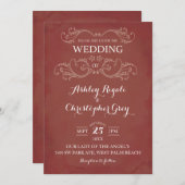 Terracotta Earth Tones Wedding Invitation Kaart (Voorkant / Achterkant)