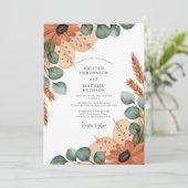 Terracotta Earthy Boho Wedding Kaart (Staand voorkant)