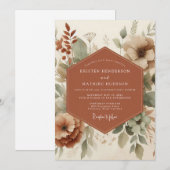 Terracotta Earthy Boho Wedding Kaart (Voorkant / Achterkant)