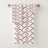 Terracotta Earthy Tone Boho Geometric Pattern  Bad Handdoek (Insitu)