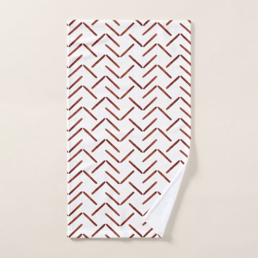 Terracotta Earthy Tone Boho Geometric Pattern  Bad Handdoek (Handdoek)