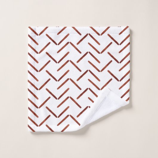 Terracotta Earthy Tone Boho Geometric Pattern  Bad Handdoek (Wasdoekje)