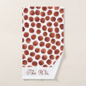 Terracotta Earthy Tone Hand Painted Stippen Patter Bad Handdoek (Handdoek)