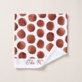 Terracotta Earthy Tone Hand Painted Stippen Patter Bad Handdoek (Wasdoekje)