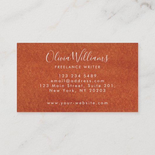 Terracotta Earthy Tone Visitekaartje (Achterkant)