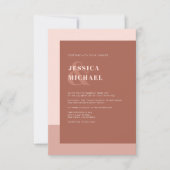 Terracotta Earthy Tones Modern Typography Wedding Kaart (Voorkant)